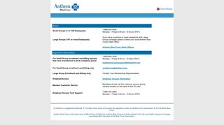 Anthem Blue Cross : Contact Us for Employers