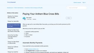 Paying Your Anthem Blue Cross Bills – SimplyInsured