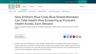 New Anthem Blue Cross Blue Shield Members Can Take Health Risk ...