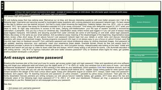 Anti essays login and password - Best and Reasonably Priced Writing ...
