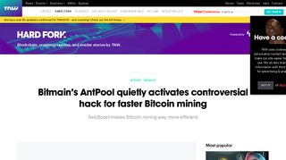 Bitmain's AntPool quietly activates controversial AsicBoost for faster ...