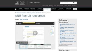 ANU Recruit resources - Staff Services - ANU