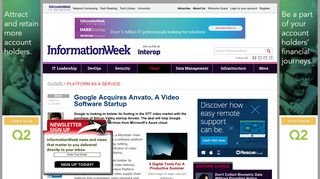 Google Acquires Anvato, A Video Software Startup - InformationWeek