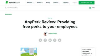AnyPerk Review: Providing free perks to your employees | Sprout Social