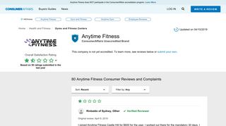 Top 75 Reviews and Complaints about Anytime Fitness
