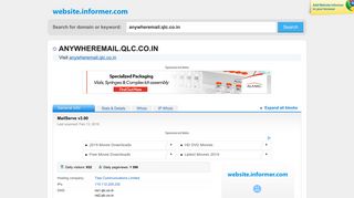 anywheremail.qlc.co.in at WI. MailServe v3.00 - Website Informer