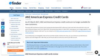 ANZ American Express Credit Cards | finder.com.au