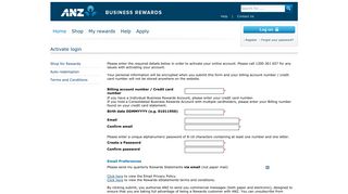 ANZ Business Rewards - Activate Account
