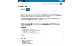 Contact us | ANZ Internet Banking help