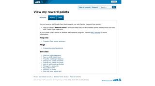 View my reward points | ANZ Internet Banking help