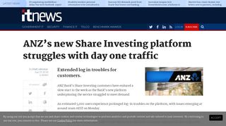 ANZ's new Share Investing platform struggles with day one traffic ...