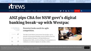 ANZ pips CBA for NSW govt's digital banking break-up with Westpac ...