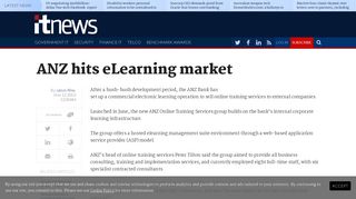 ANZ hits eLearning market - Training & Development - iTnews