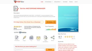 Fillable Online ANZ EXPENSE MANAGER Fax Email Print - PDFfiller