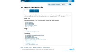 My loan account details | ANZ Internet Banking help