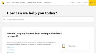 How do I stop my browser from saving my NetBank password?