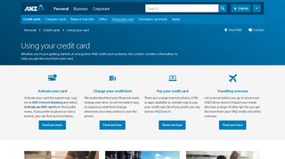 Using your credit card | ANZ
