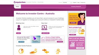 the ANZ Investor Centre - Computershare Investor Centre - Australia