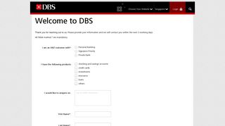 ANZ Welcome | DBS Singapore - DBS Bank