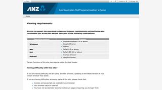 Viewing Requirements - ANZ Staff Super - SuperFacts.com