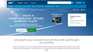 Rewards Travel Adventures credit card | ANZ