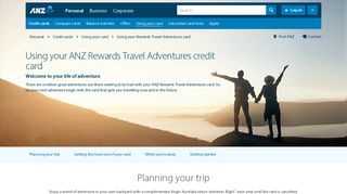 Using your Rewards Travel Adventures credit card | ANZ