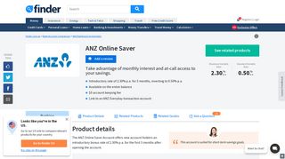 ANZ Online Saver Interest Rates & Fees | Up to 2.30% | finder.com.au