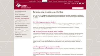 Emergency response activities - ANZCA