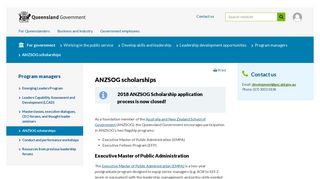 ANZSOG scholarships | For government | Queensland Government