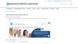 Login Assistance - American Optometric Association