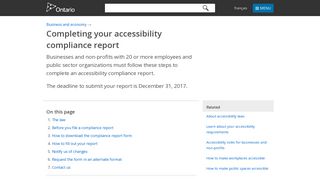 Completing your accessibility compliance report | Ontario.ca