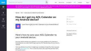 How do I get my AOL Calendar on my Android device? - AOL Help