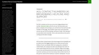 AOL UK Customer Service Contact Numbers, Broadband, Help: 0843 ...