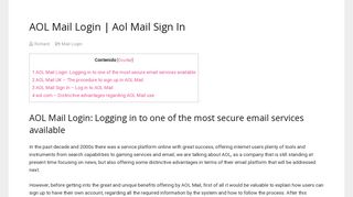 AOL Mail Login | Aol Mail Sign In - AOL Mail UK