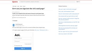 How to sign into the AOL mail page - Quora