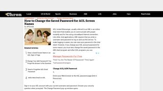How to Change the Saved Password for AOL Screen Names | Chron ...