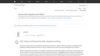 AOL Inbox on Outlook for Mac stopped work… - Apple Community