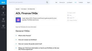 AOL Finance FAQs - AOL Help