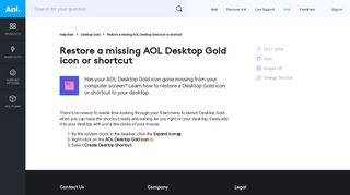 Restore a missing AOL Desktop Gold icon or shortcut - AOL Help