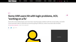 Some AIM users hit with login problems, AOL 'working on a fix' - The ...