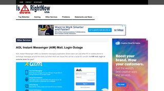 AOL Instant Messenger (AIM) Mail, Login Outage | Is Down Right Now ...