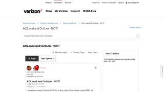 AOL mail and Outlook - NOT! - Verizon Fios Community - Verizon Forums