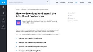 How to download and install the AOL Shield Pro browser - AOL Help