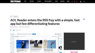 AOL Reader enters the RSS fray with a simple, fast app but few ...