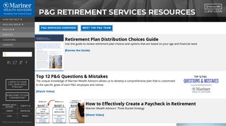 P&G Retirement Services Resources - Mariner Wealth Advisors