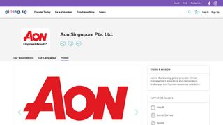 Aon Singapore Pte. Ltd. - Profile - Giving.sg