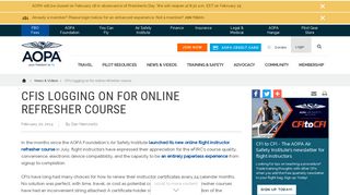 CFIs logging on for online refresher course - AOPA