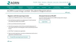 Learning Center Student Registration - AORN