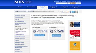 Centralized Application Service: OTCAS & OTACAS - AOTA