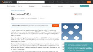 Motorola AP5131 - Wireless Networking - Spiceworks Community